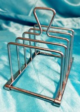 Vintage Olde Hall Stainless Steel 4 Slice Toast Rack c1950's