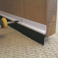 White Door Draught Excluder Brush Strip Bar 25mm Stormguard Heat Energy Saving