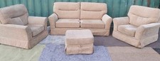 G Plan fabric 4 piece suite 3 Seat Sofa 2 Chairs Storage Pouffe. Pos Delivery.