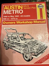 Haynes AUSTIN METRO MG 1980 to