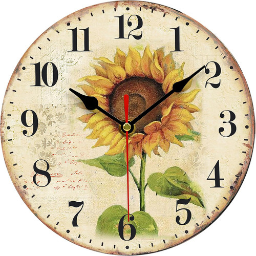 Sunflower wall clock inch - clock, 8