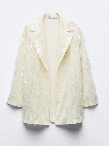 Zara ecru sequinned sequin - zara,