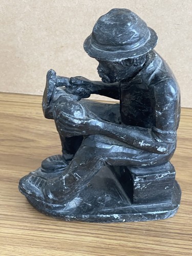 Heavy cast stone door stopper - stone,