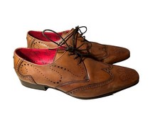 Mens Jeffrey West Muse Scarface Brown Leather Pointed Shoes Size 6 UK