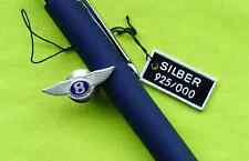 Bentley (British) Car  SILVER Hallmark enamel vintage lapel badge (Blue) 1998