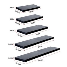 Modern HIGH GLOSS Shelf Floating Wall Shelves White Black Grey Bookcase Display