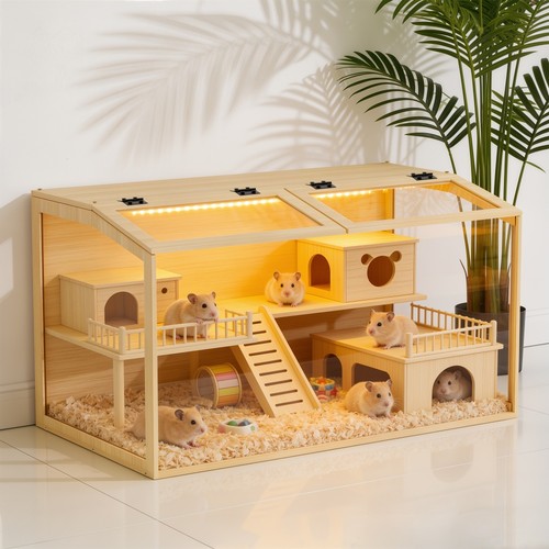 Large wooden hamster cage - large,