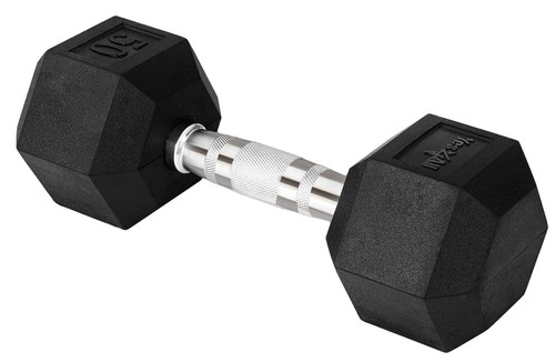 Chrome grip hex dumbbell - chrome,