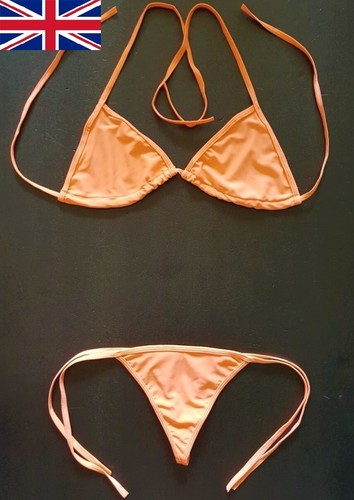 String bikini peach halter - peach,