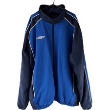 Umbro Vintage Blue Tracksuit Top Windbreaker Jacket Retro Men’s Size XXL 2XL
