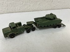 LESNEY VINTAGE DIE CAST MODEL THORNCROFT ANTAR TANK TRANSPORTER & CHIEFTAIN TANK