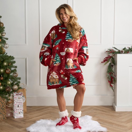 Xmas hoodie blanket throw - xmas,
