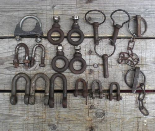 Vintage ironmongery shackles - ironmongery,