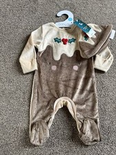 Tu Clothing Christmas Pudding Baby Toddler Outfit With Hat 3-6 Months