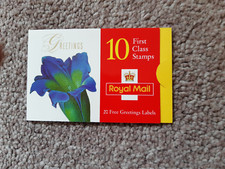 GB 10 x 1st Stamp Booklet + Greetings Labels, 1997 Flower Paintings KX9