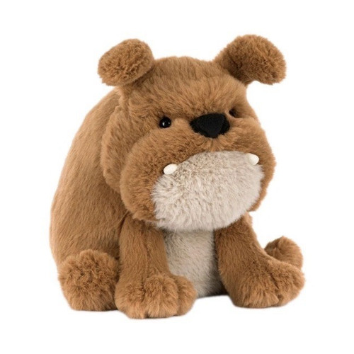 Brown bulldog plush soft toy - brown,