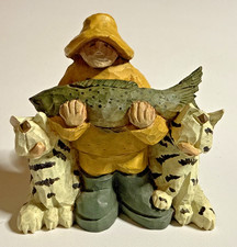 Fisherman w/Cats Figurine