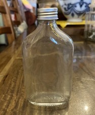 20 x 200ml Clear Glass Bottles with Silver Caps & Plastic Funnel. Unused.  