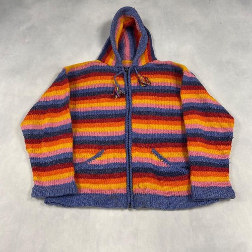 Vintage knitted hoodie - vintage, striped