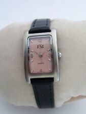 PHILIP MERCIER WATCH CY-973X-CNL STAINLESS STEEL LEATHER QUARTZ GENUINE
