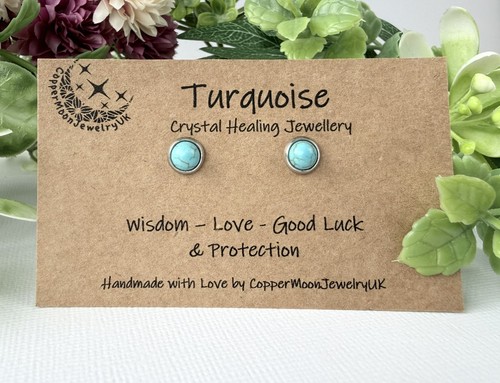 Turquoise stud earrings - stud,