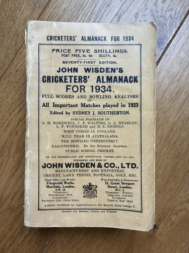 Wisden cricketers almanack - wisden,
