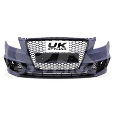 FRONT BUMPER RS4 STYLE PRIMER FINISH BLACK GRILLES TRIMS FOR AUDI A4 B8 08-13