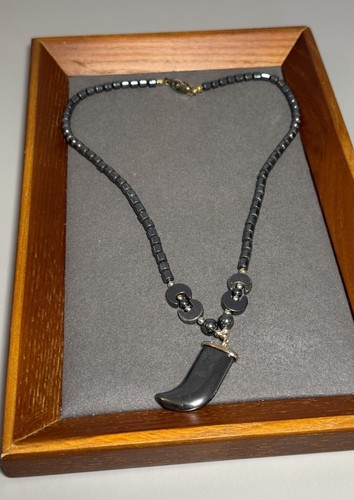 Vintage hematite necklace - hematite, with