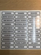 TOOLBOX  Drawer Label stickers