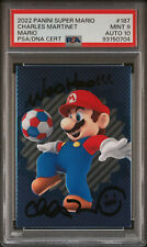 2022 Panini Super Mario #187 Soccer Mario Signed Charles Martinet PSA 9 Auto 10