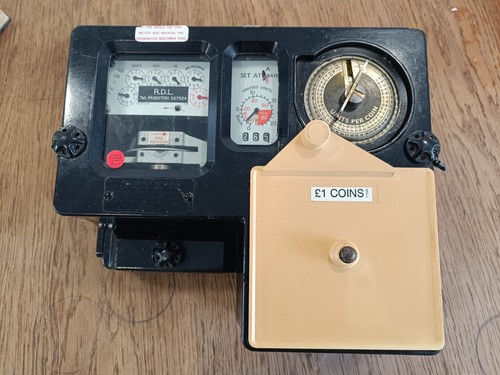 Vintage coin electricity meter - coin,