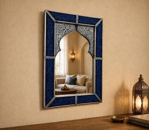Bathroom wall mirror blue - wall,