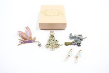 Kirks Folly Jewellery Witch Christmas Tree Fairy Enamel Signed Branded x 4