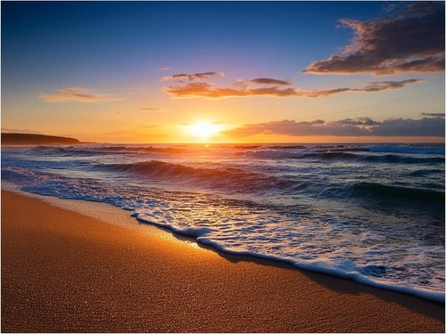 Tile mural sunset sea beach - mural,