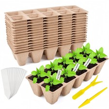 580 Cells Peat Pots Seed Starter Tray Biodegradable Seedling Peat Pots,  58 Pack