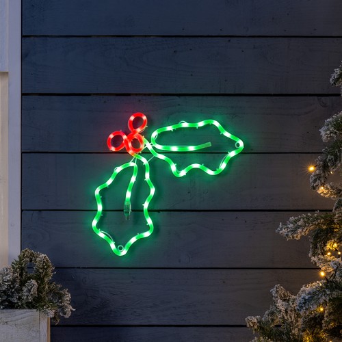 Holly christmas rope light - christmas,