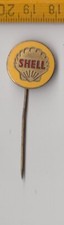 Vintage enamel SHELL pin badge