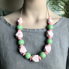 Chunky Pink & Green Wooden