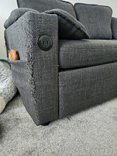 Grey fabric corner sofa with - grey,