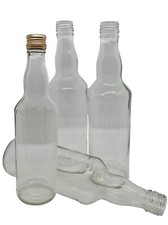 Glass round bottle - clear, 500ml