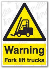 Warning fork lift trucks sign - fork,