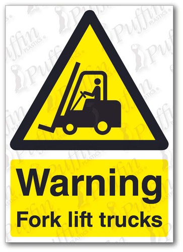 Warning fork lift - warning, sign