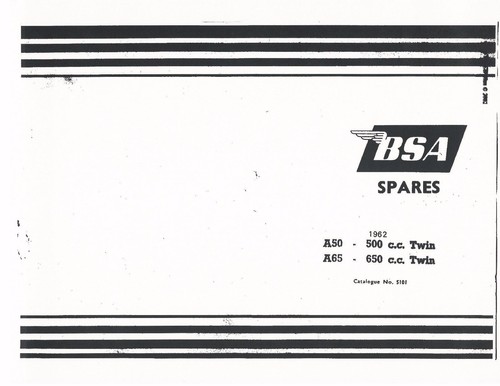 Bsa parts manual - manual, a50