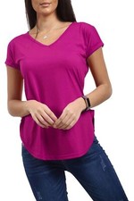 WOMENS LADIES PLAIN V NECK