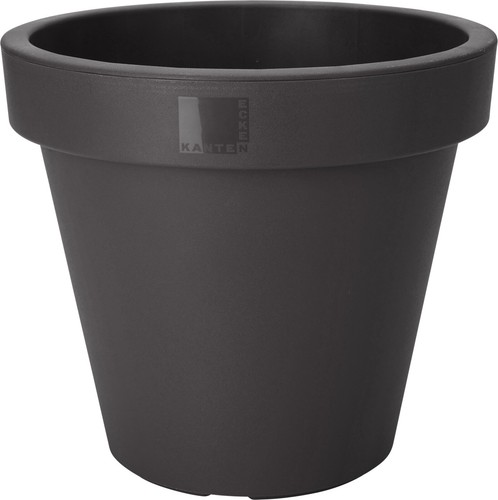Black large plant pot round - black,