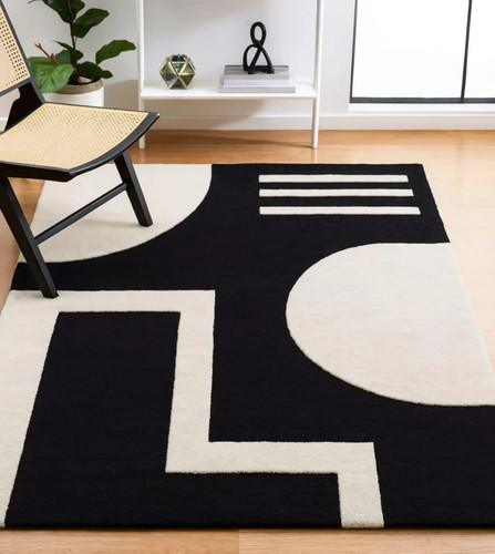 Hand tufted black white - tufted,