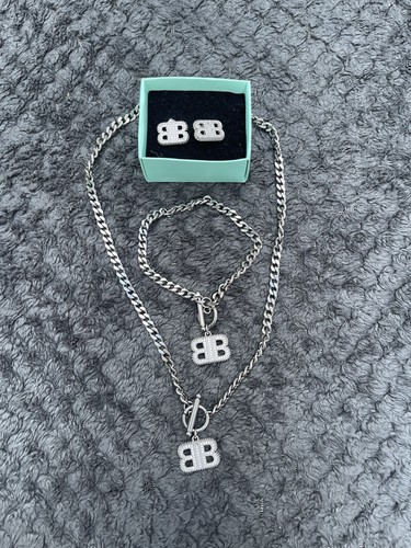 Silver jewelry set - silver, b