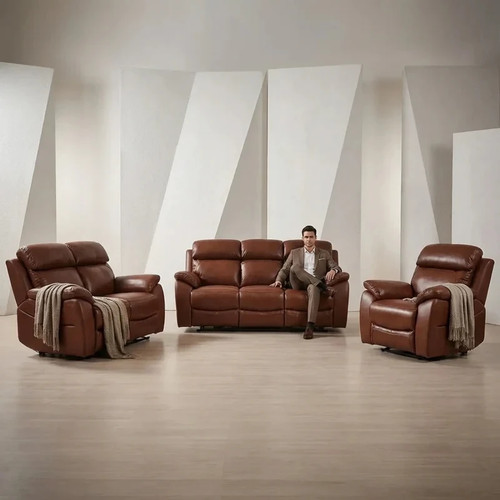 Real leather electric recliner - leather,