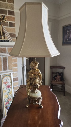 Vintage gilt metal onyx table - gilt,
