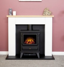 Electric fire stove oak - stove,